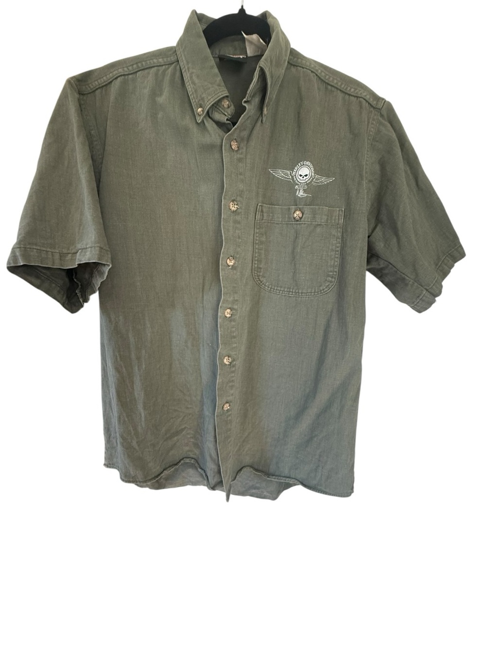 Vintage Harley Davidson Button Up | Olive Green | Daytona Bike Week | Y2K | Med - Picture 2 of 8